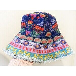 NEW Natural Life 100% Cotton Boho Cottagecore Floral Multicolor Women's Hat
